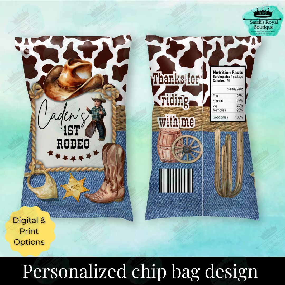 My First Rodeo chip bag- Cowboy