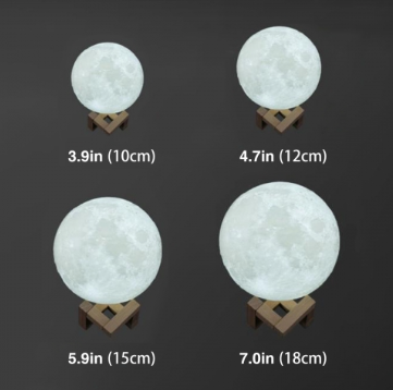 Photo engraved moon lamp- Front and back