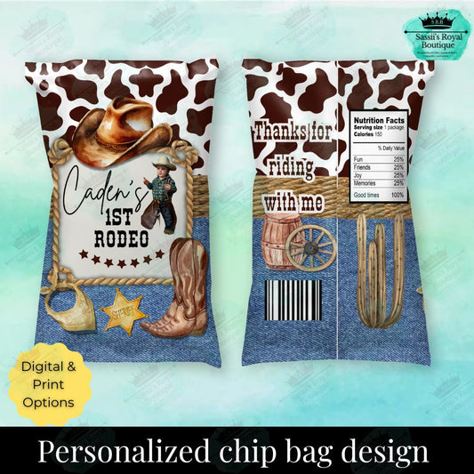 My First Rodeo chip bag- Cowboy