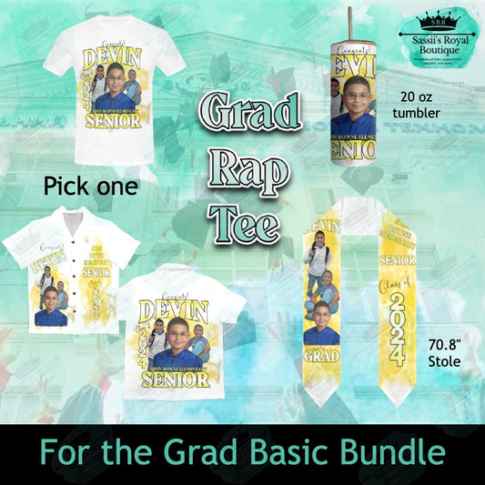 For the Grad Basic Bundle- His- Rap tee