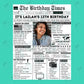 The Birthday Times- Digital PDF