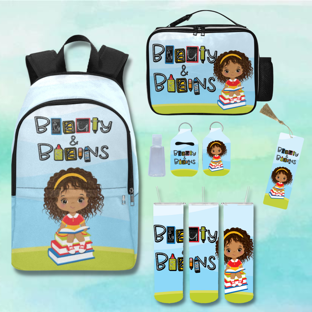 Beauty & Brains- Curls Backpack set