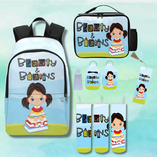 Beauty & Brains- Pigtails Backpack set