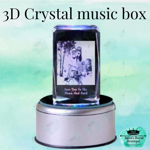 3D Photo Engraved Crystal music box