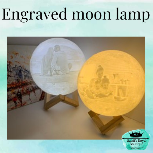 Photo engraved moon lamp- Front and back