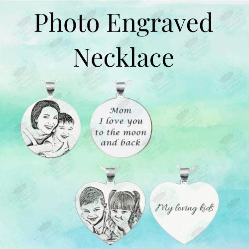 Photo engraved necklaces