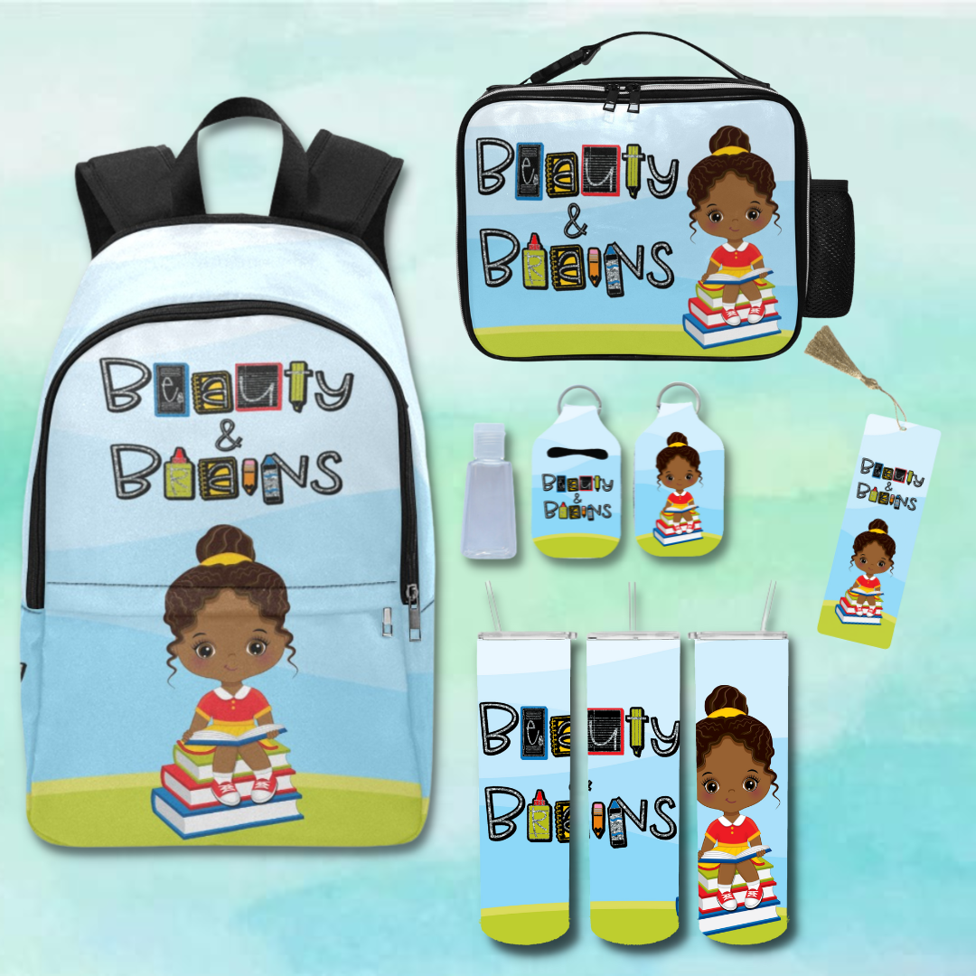 Beauty & Brains-Bun Backpack Set