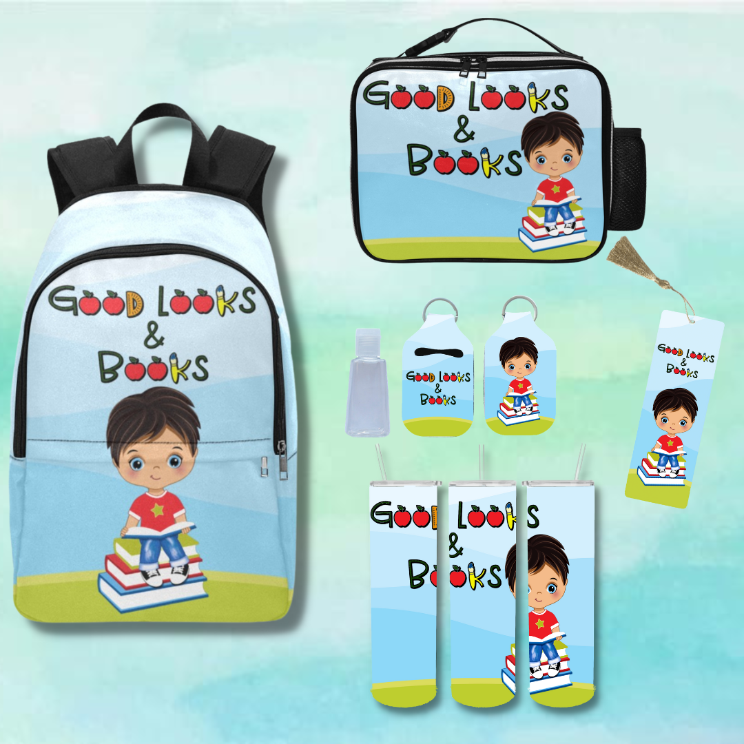 Good looks & books- Straight hair Backpack set