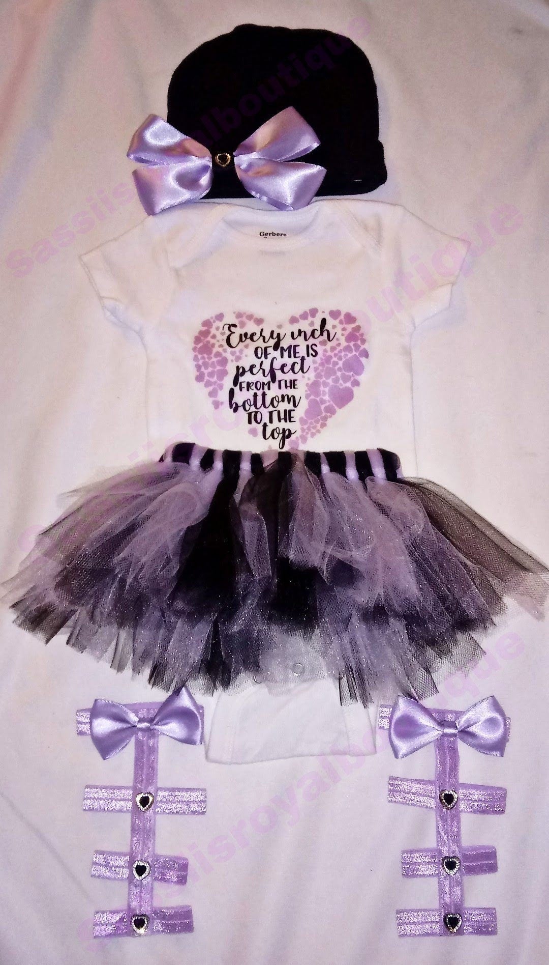 Every inch of me is perfect baby tutu 4 piece set