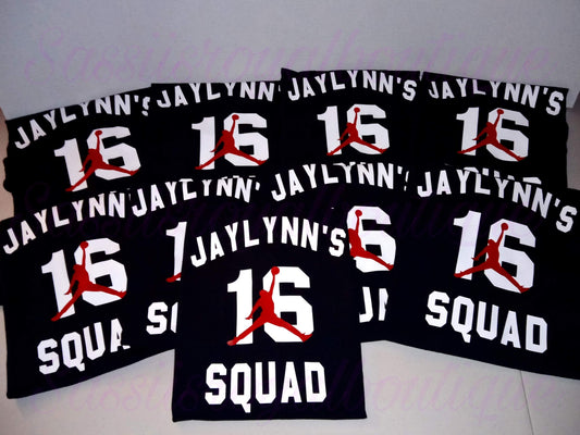 Jumpman birthday squad shirt- Front & Back