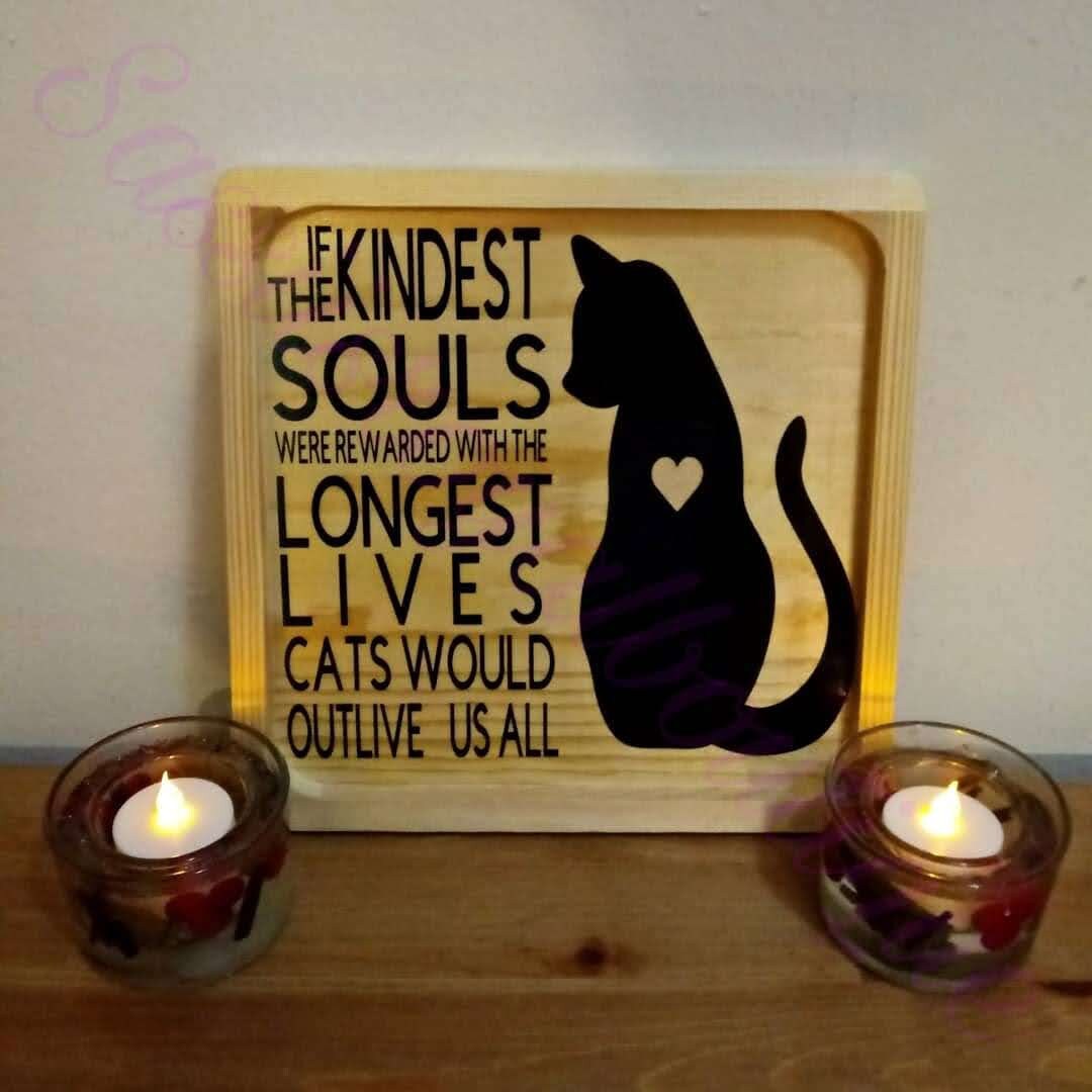 Cat Lover- Cat memorial wood sign