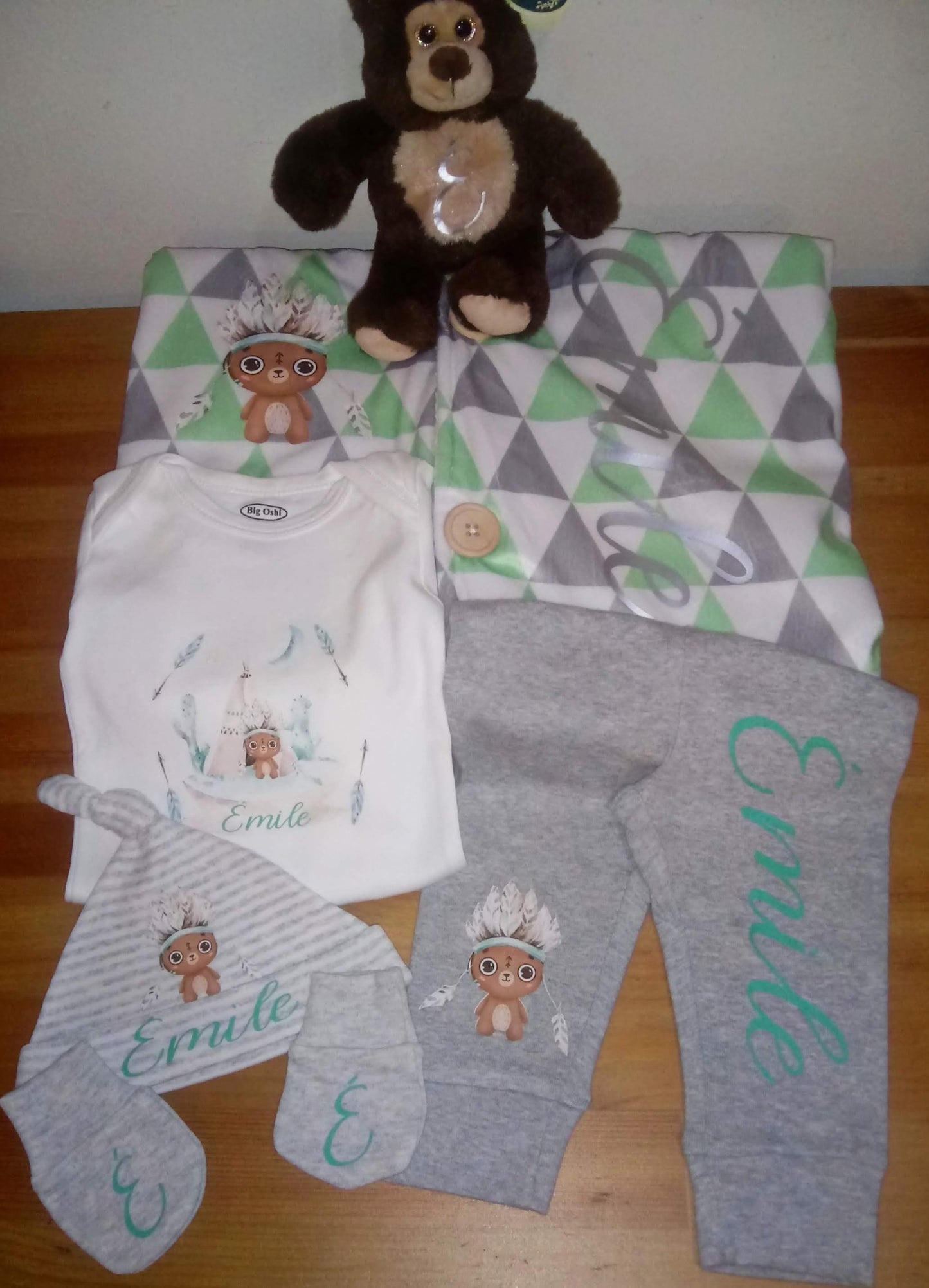 Tribal print bear- Baby bundle