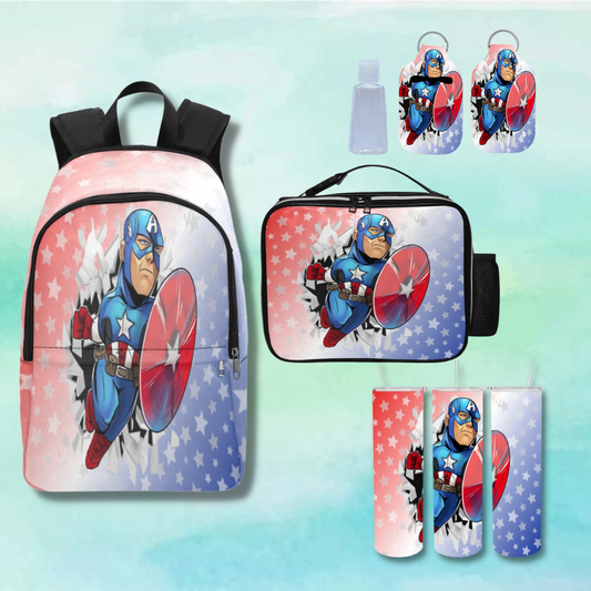 American Superhero backpack set