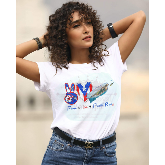 Love Peace Puerto Rico T-shirt