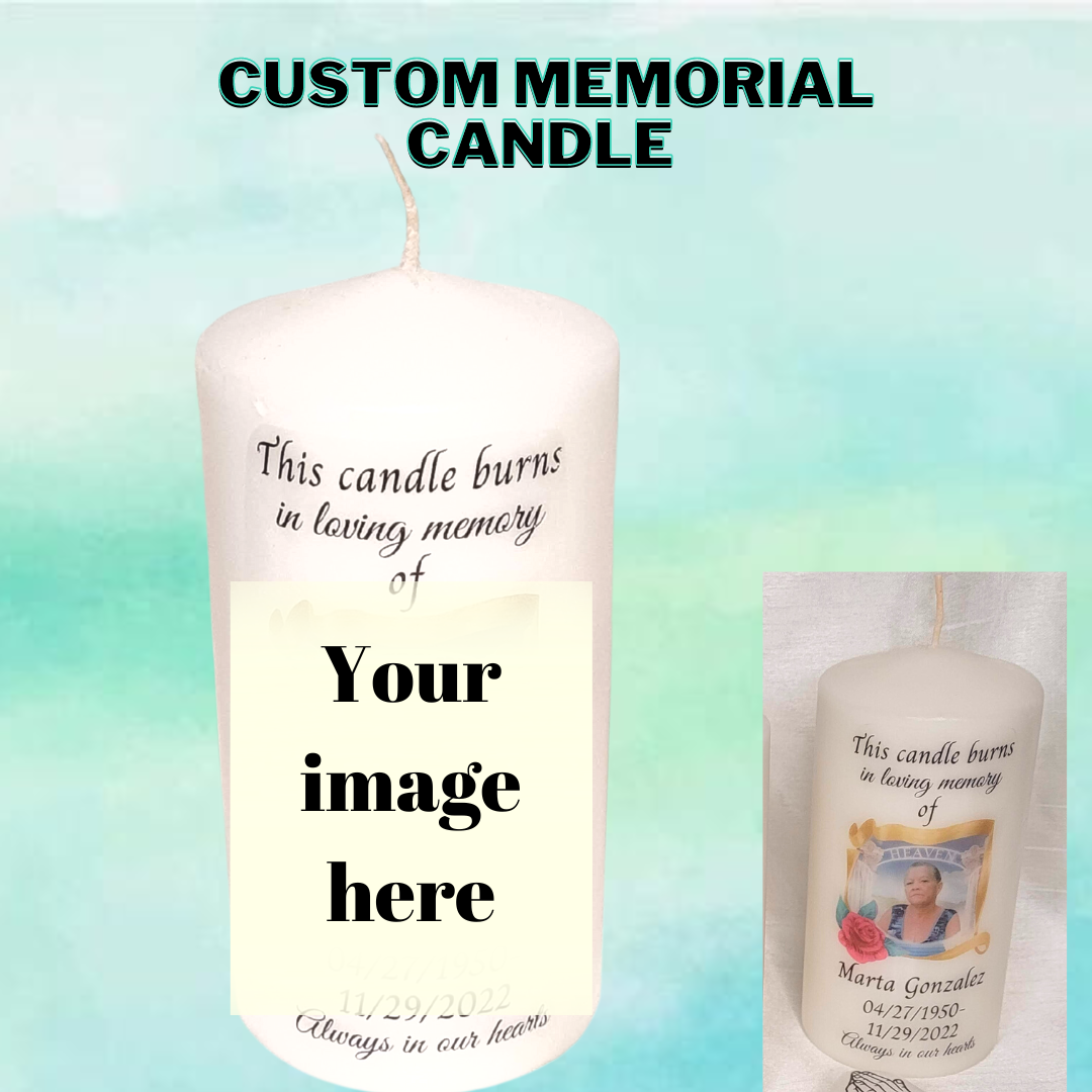 Custom memorial candle